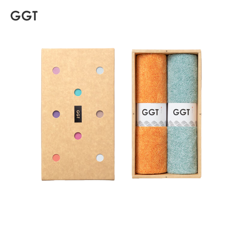 GGT 日本雪花绒毛巾礼盒套装男女家用送礼比纯棉吸水速干不掉毛伴手礼黄丹+瓶覗