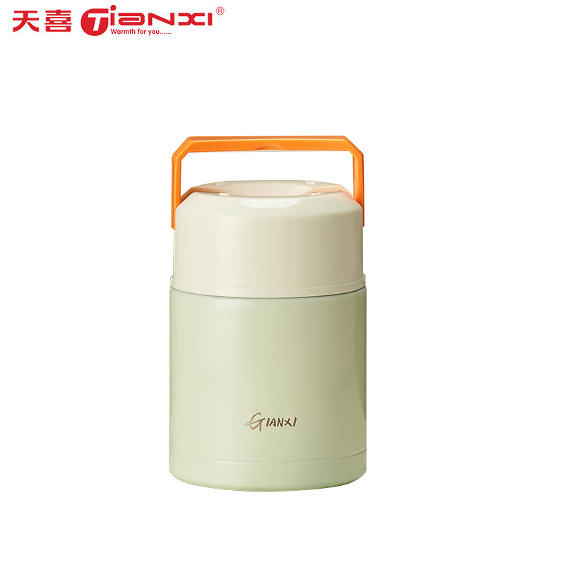 天喜（TIANXI） 焖烧罐316不锈钢真空焖烧杯焖粥大容量保温饭盒800ml TBB389-01-B 晨雾绿