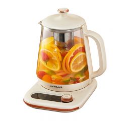 乐扣乐扣（LOCK&LOCK） 养生壶 煮茶器 办公室家用玻璃花茶壶烧水壶电热水壶电炖壶 EJK34351.6升-白色（含茶漏+炖盅）