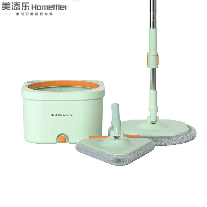 美添乐（HoMettler）  家用净污分离平板拖把4布+玻璃擦+清洁片净污分离加大方桶