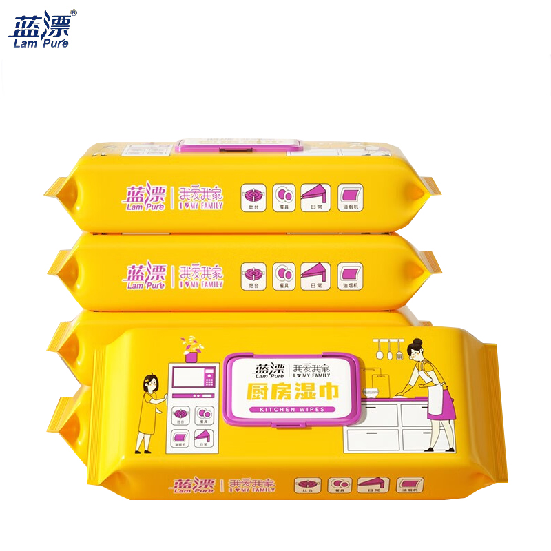 蓝漂（Lam Pure） 厨房湿纸巾清洁抹布5包即擦即净轻松去油污