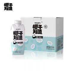 椰子知道 0糖鲜椰汁无糖椰奶 椰汁植物蛋白饮料 咖啡伴侣低GI饮料330ml*6瓶