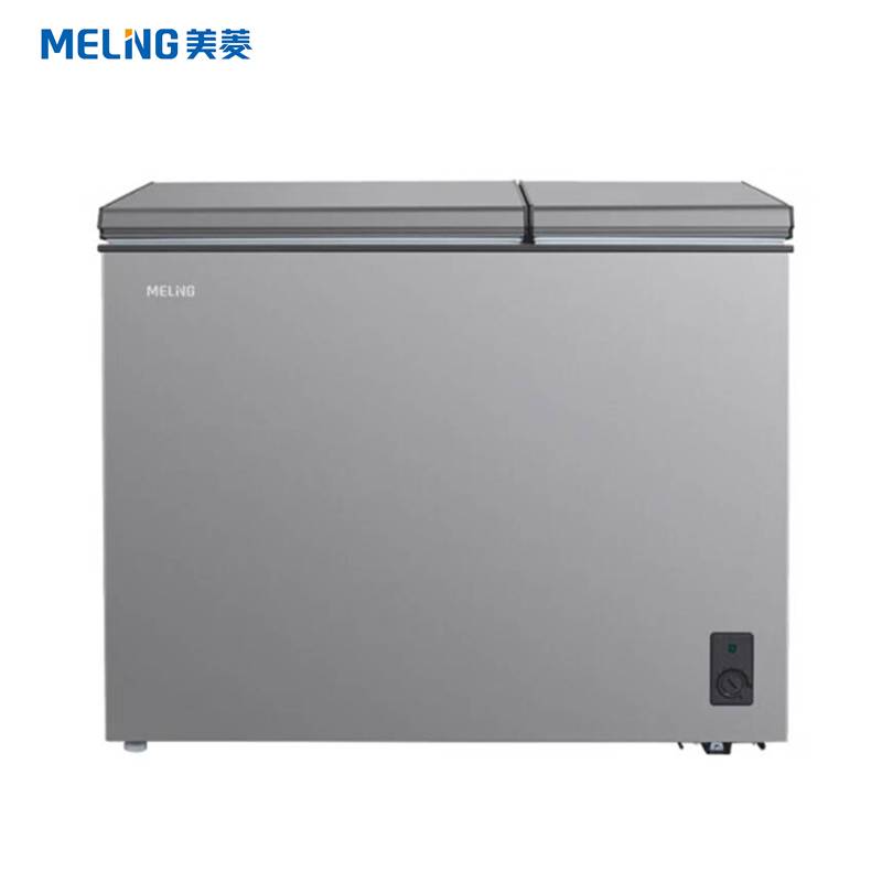 美菱（MeiLing） BCD-221DTCS双温冷柜 冷藏冷冻双箱小冰柜家商两用节能低噪母乳母婴大容量冰箱 低霜典雅灰 221L