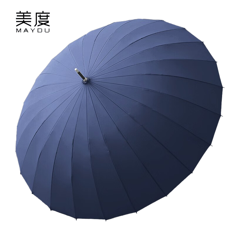 美度（MAYDU） M7005双人自动雨伞24骨长柄抗暴风加大晴雨伞男士商务直杆伞男女学生伞藏青色