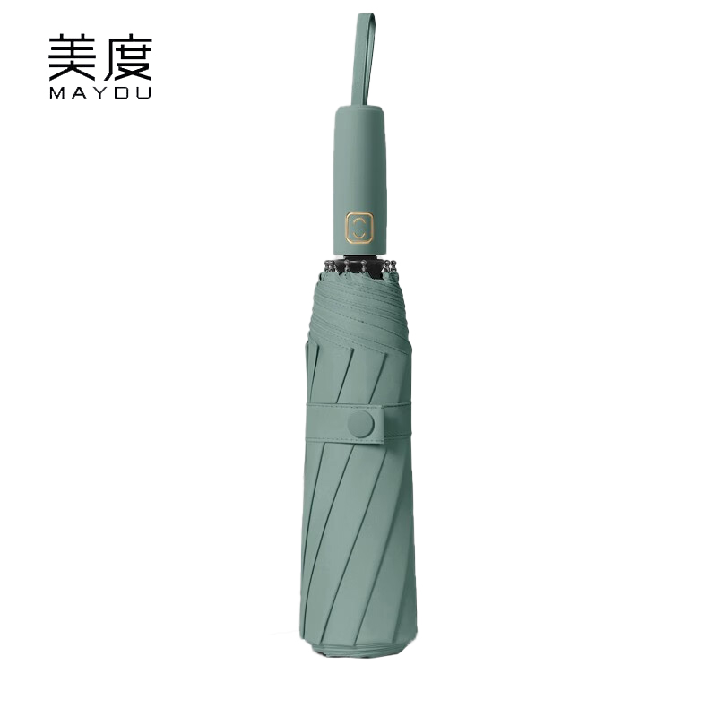 美度（MAYDU） M3312全自动三折黑胶太阳伞女晴雨两用遮阳伞防晒防紫外线伞橄榄绿