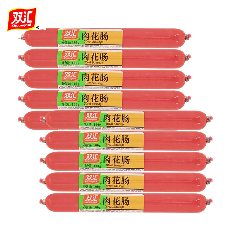双汇  肉花肠100g*10支 肉花肠肉类火腿肠零食泡面拍档