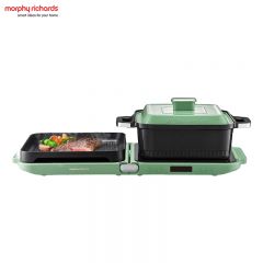 摩飞电器（Morphyrichards） MR9188多功能锅折叠料理锅三代家用电火锅烧涮一体多用途锅鸳鸯新款聚会嗨吃盘清新绿【标配+嗨吃盘】