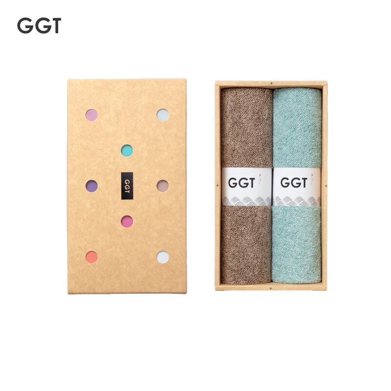 GGT 日本雪花绒毛巾礼盒套装男女家用送礼比纯棉吸水速干不掉毛伴手礼瓶覗+胡桃
