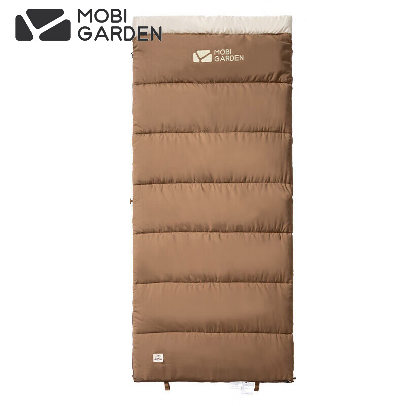 牧高笛（MOBIGARDEN） NX20562026新月磨毛睡袋 户外露营单人磨毛棉保暖信封睡袋1.8kg单人睡袋松露色