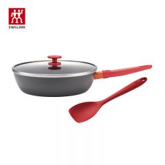 双立人（ZWILLING） 炒锅不粘锅炒菜锅平底煎锅少油烟电磁炉通用NOW PLUS厨具多用锅 加高锅身-煎炒锅 28cm
