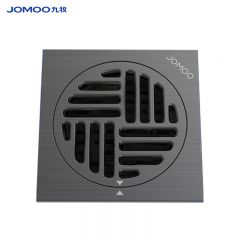 九牧（JOMOO）92448-HBS-1 黄铜淋浴防臭地漏 防虫防臭防返水卫生间浴室洗衣机大排量地漏 枪灰三重密封干区地漏