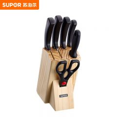 苏泊尔(SUPOR)   厨房套装刀七件套家用不锈钢菜刀果蔬刀砍骨刀多用刀剪组合 TK1606Q