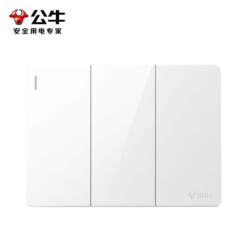 公牛(BULL) G59K312 明装大板开关插座 三开双控开关
