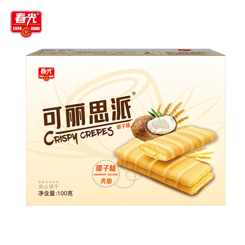 春光 可丽思派椰子味100g 海南特产 休闲零食 香脆可口