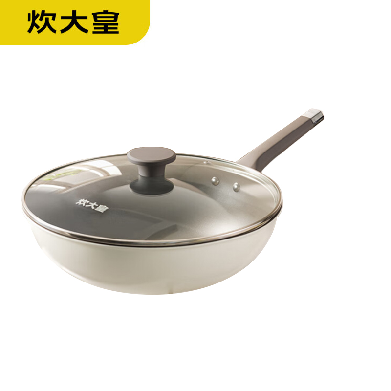 炊大皇（COOKER KING） 瓷晶32cm炒锅不粘锅 少油烟易清洁 磁炉通用平底炒菜锅 CJ32CG