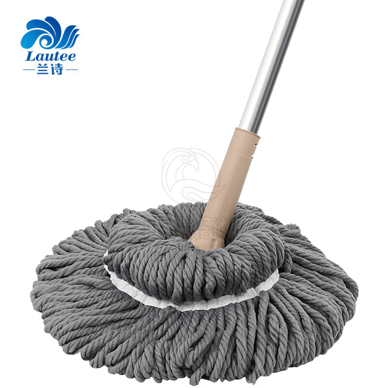 兰诗（LAUTEE）不锈钢杆免手洗拖把自拧水旋转拖把干湿两用墩布纤维绳 YMJ-001