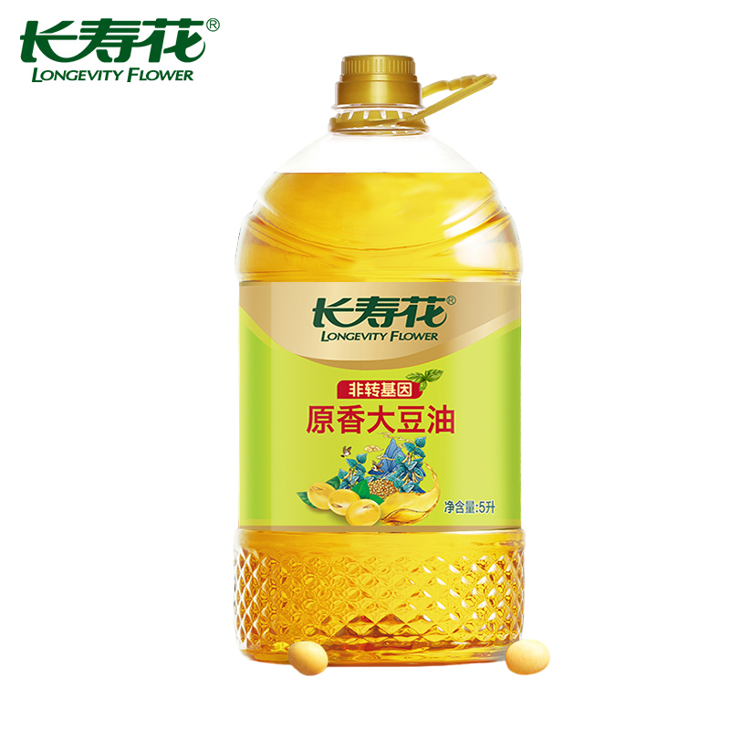 长寿花 原香大豆油初榨大豆油 5L （偏远地区加运费） 大豆油初榨家用食用植物油