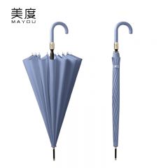 美度（MAYDU） M1605遇水开花雨伞16骨长柄双人晴雨伞加大自动防风直杆伞雾霾蓝