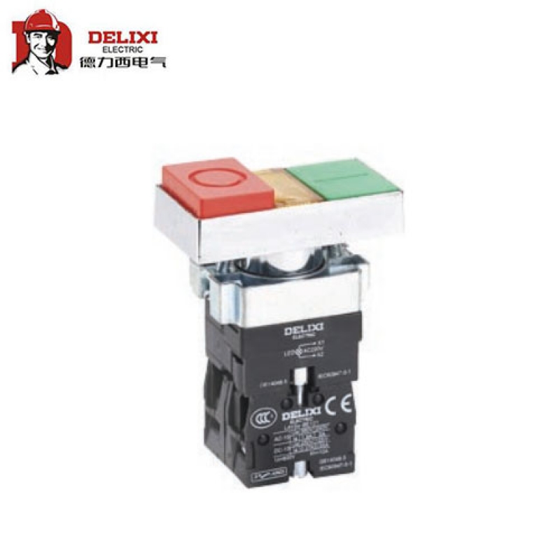 德力西电气（DELIXI ELECTRIC） 按钮开关；LAY5s-BW8一平一高AC380V 1NO 1NC（标准型带灯双头钮）