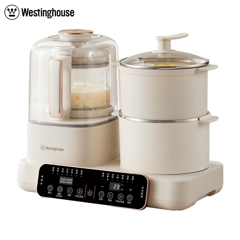 西屋（Westinghouse） 多功能破壁机12D预约加热全自动豆浆机家用二合一早餐机蒸煮料理机 WSC12D01