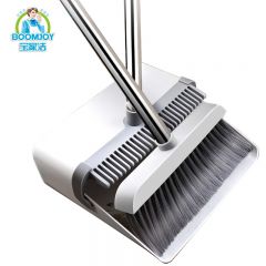 宝家洁  JY3028 防风梳齿型扫把簸箕 家用软毛扫地扫头发不锈钢杆两件套