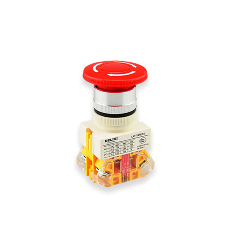 德力西电气 LAY7-11M 红 蘑菇钮 塑料 22mm 1NO+1NC LAY711M42 按钮开关