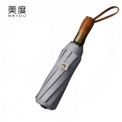 美度（MAYDU） 三折全自动商务晴雨伞防晒防紫外线女晴雨两用太阳伞M3396灰色