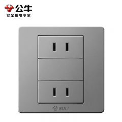 公牛（BULL） 开关插座 G07系列 10A四孔二位二极分体 86型面板G07Z222 灰色