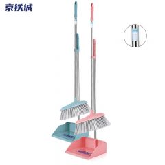 京铁诚 扫把簸箕套装K-002 颜色随机 加厚加大不粘头发扫地笤帚