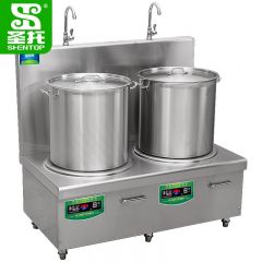 圣托（Shentop） 304#不锈钢双头电矮汤炉 学校食堂平面高汤炉 DCE33