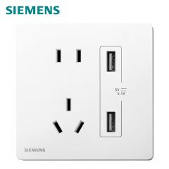 西门子（SIEMENS） 5UB31163NC08 荟绎10A二三极带3.1A双口USB插座墙壁开关插座面板辰光白
