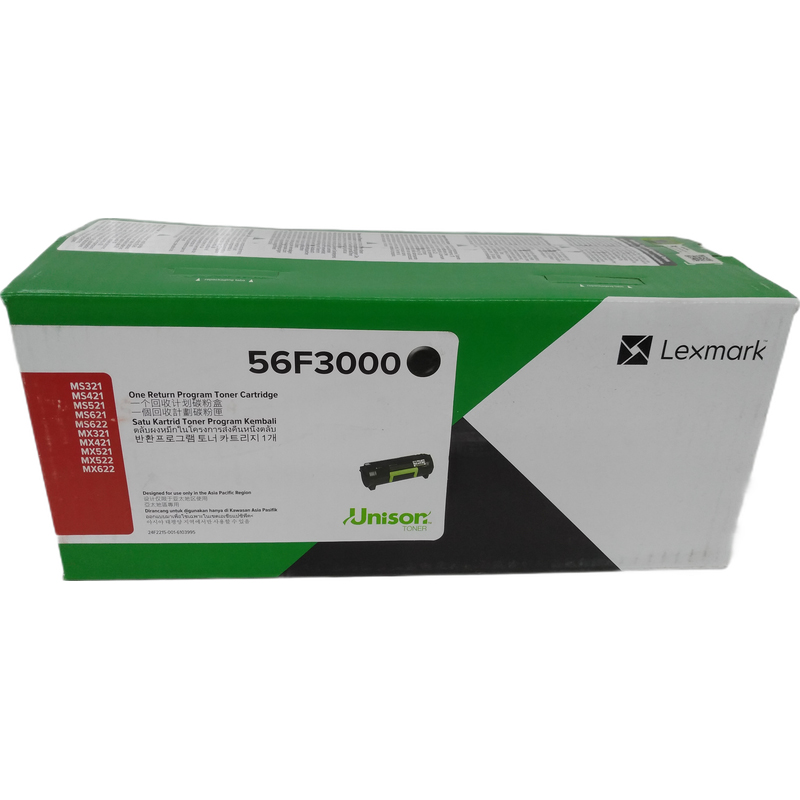 利盟（Lexmark）56F3000原装碳粉（适用MS/MX321 MS/MX421 MS/MX521 MS/MX621 MS/MX622机型）标容粉盒6000页