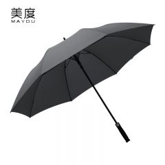 美度（MAYDU） M1153超大三人雨伞长柄自动男士商务晴雨伞抗暴风加大防风伞灰色