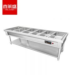 喜莱盛（XLS） XLS-SF600T商用保温售饭台电热餐车台 六格201不锈钢1.0mm快餐保温台汤菜保温池