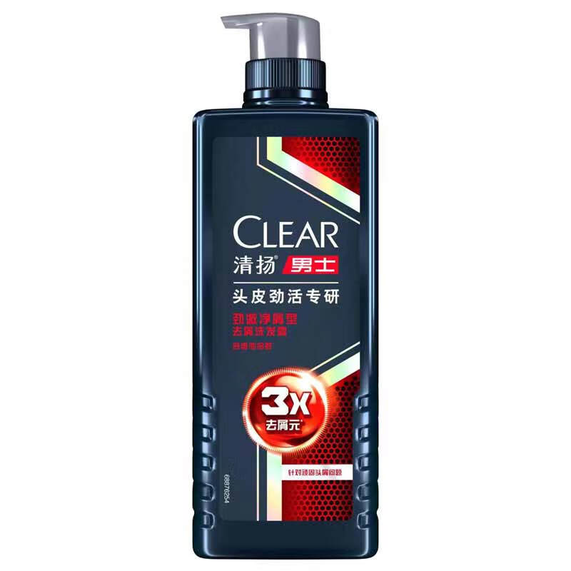 清扬（CLEAR）男士头皮劲活专研去屑洗发露劲澈净屑型 650g （新老包装随机发）