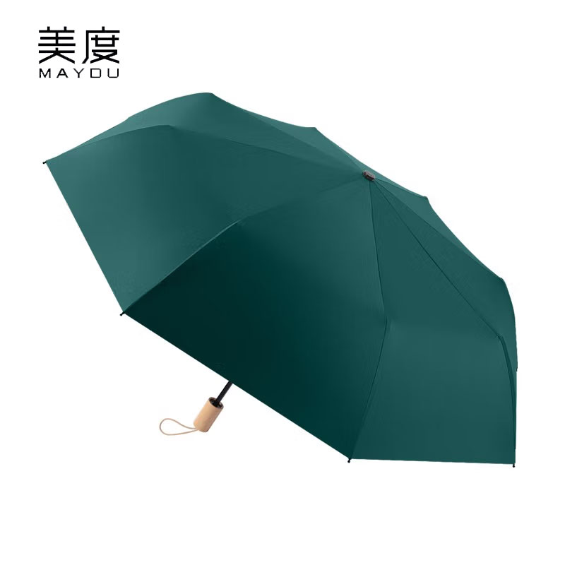 美度（MAYDU） ins小清新晴雨伞黑胶防晒防紫外线太阳伞女遮阳伞两用M3100森林绿