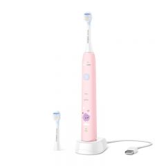 飞利浦（PHILIPS） 儿童声波震动牙刷男孩/女孩适用4-6-12岁 2种模式自带2支刷头温和清洁粉HX2432/02