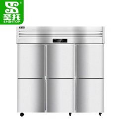 圣托（Shentop） 厨房冰柜立式冷冻柜 酒店饭店六门冰箱商用 不锈钢全冷冻保鲜展示柜 STLN-GD36