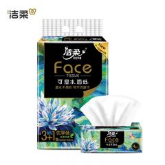 洁柔 抽纸艺术油画Face加厚4层90抽*4包 大规格M码面巾纸 一抽抵两抽