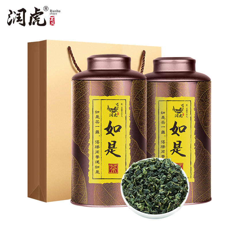 润虎 安溪铁观音504g（252g*2） 茶叶 清香型罐装乌龙茶散装铁观音茶兰花香 送礼品送长辈
