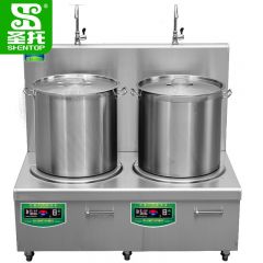 圣托（Shentop） 304#不锈钢双头电矮汤炉 酒店饭店矮汤炉平面高汤炉 DCE32