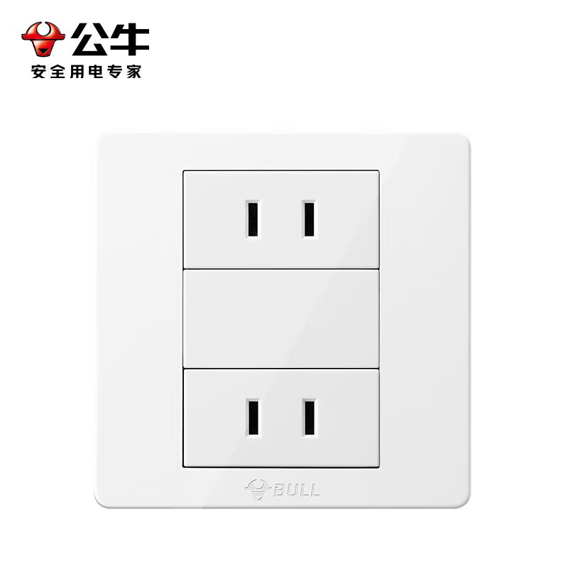 公牛（BULL） G07Z222 墙壁面板开关插座 10A四孔二位二极 开关插座 白色