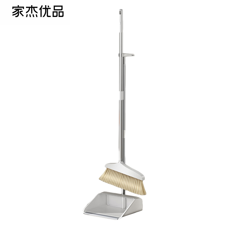 家杰优品 扫把簸箕套装JJ-S106加粗加厚不锈钢