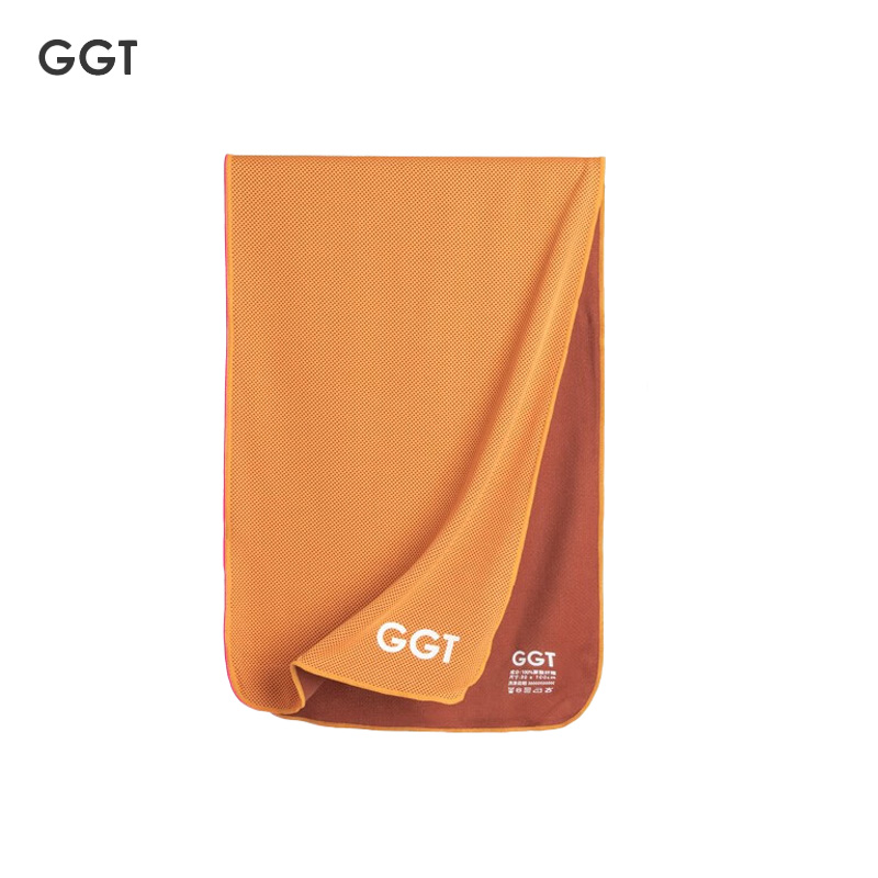 GGT 日本冷感运动毛巾跑步便携速干健身凉爽巾羽毛球腕巾瑜伽擦汗巾萱草色30*100cm