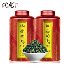 润虎 乌龙茶504g（252g*2） 铁观音清香型一级 茶叶 罐装自己喝兰花香送礼袋