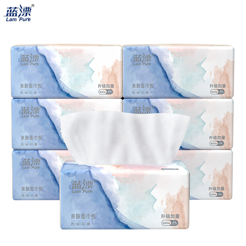 蓝漂（Lam Pure） 大包纸巾抽纸家用实惠装整箱餐巾纸大尺寸婴儿卫生纸400张*15包