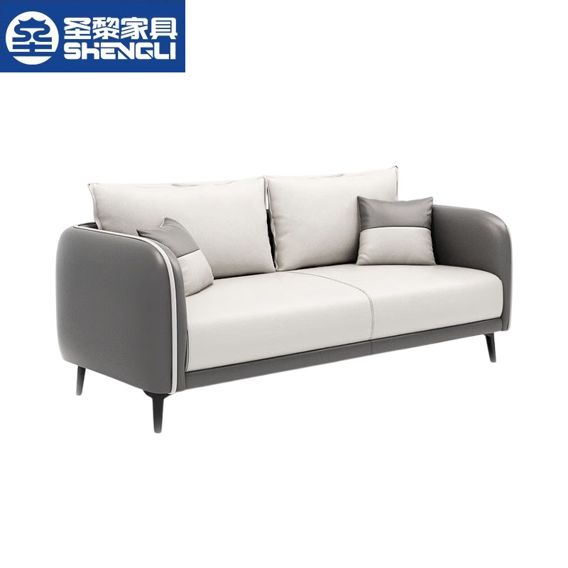 圣黎 等候区会客接待洽谈办公沙发茶几组合 两人位（西皮）750*750*1450mm