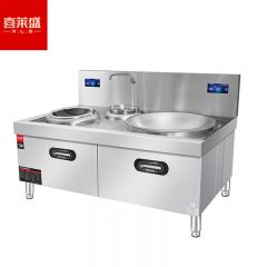 喜莱盛（XLS） HH-DG800-80Z商用电磁炉双头电磁大锅灶酒店学校食堂大功率15kw+20kw电磁灶台配0.5+0.8米锅