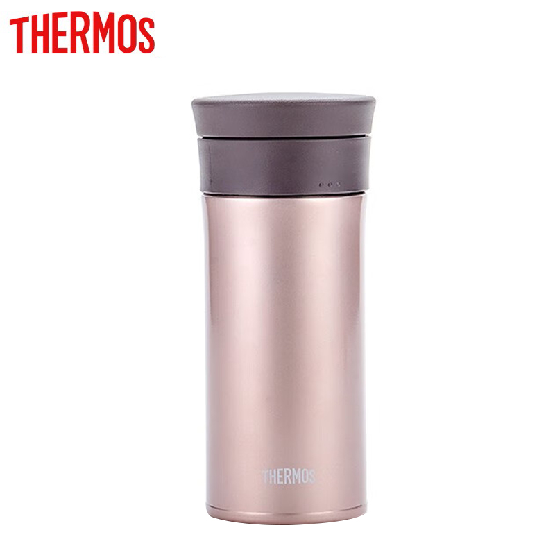 膳魔师（THERMOS） TCMA-400保温杯不锈钢杯子办公便携商务泡茶杯 浅银红色 400ml