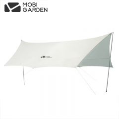 牧高笛（MOBIGARDEN） 俊庭牛津布天幕户外露营便携防雨遮阳棚凉棚蝶形天幕NX21661025晨雾白（大号）